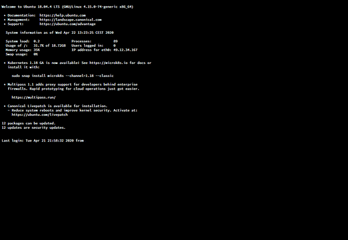 Linux SSH Terminal Karşılama Ekranını Özelleştirme - Öncesi