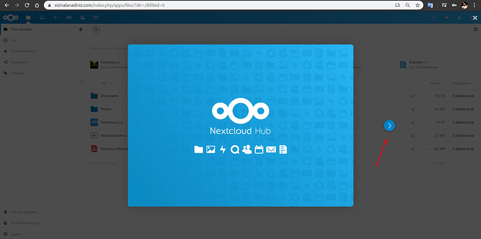 Nextcloud web arayüzünden kurulum adımları - 4