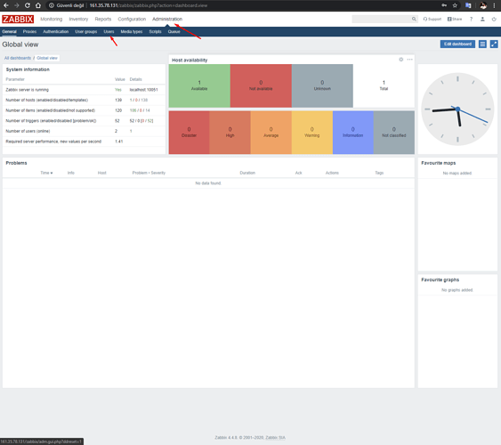 Zabbix 4.4.x varsayılan kullanıcıyı ve şifresini düzenlemek için (2)