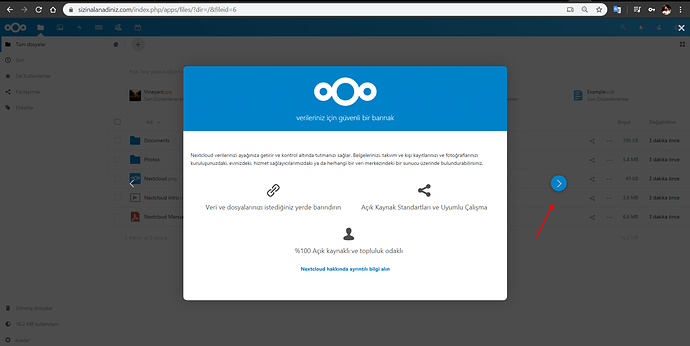 Nextcloud web arayüzünden kurulum adımları - 5
