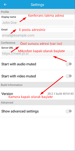 Jitsi Meet Android Uygulaması Arayüzü Kullanım Talimatları (1)