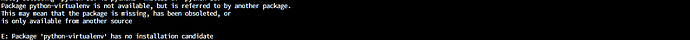 Package python-virtualenv is not available