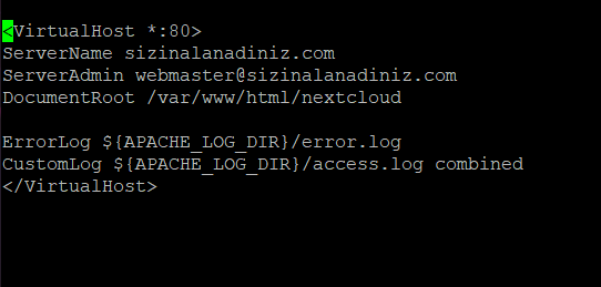 Nextcloud VirtualHost